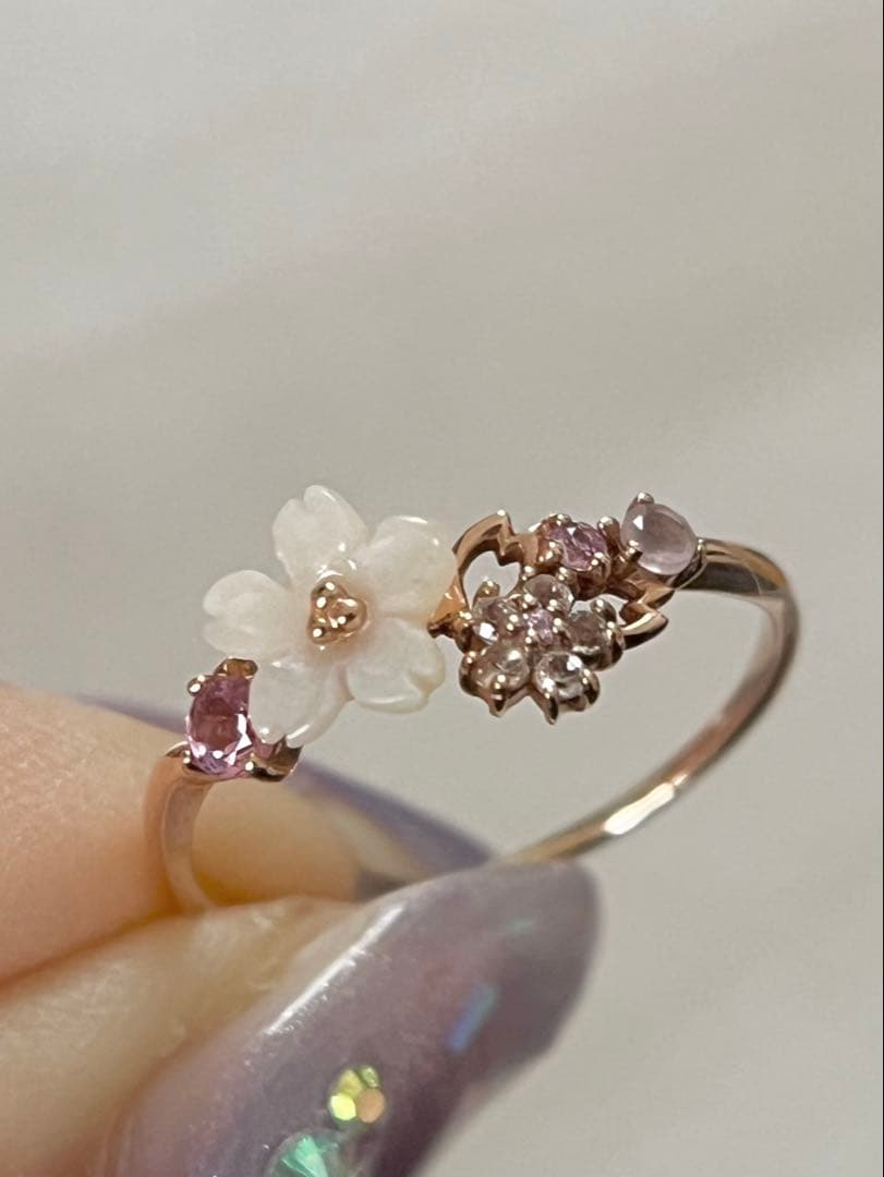 K10PG13号サマンサティアラ桜フラワーリング - メルカリ