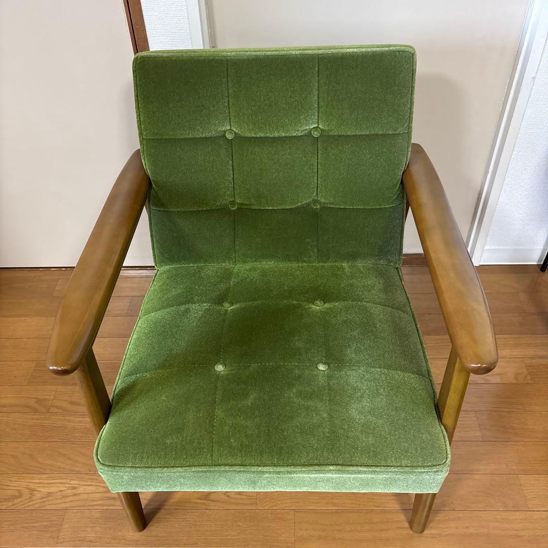 カリモク60 Kチェア　1シーター　モケットグリーン