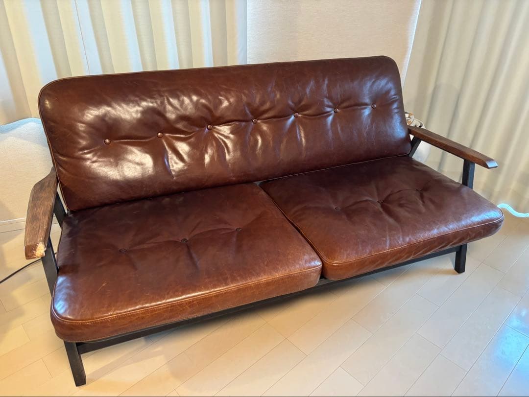 acme furniture grandview sofa ブラウンレザーソファ