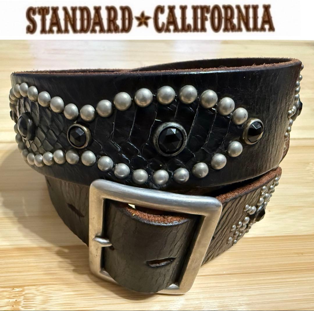 ⭐️美品⭐️HTC⭐️ピーナッツオーバーレイベルト⭐️ブラックパイソン＆レザー⭐️36