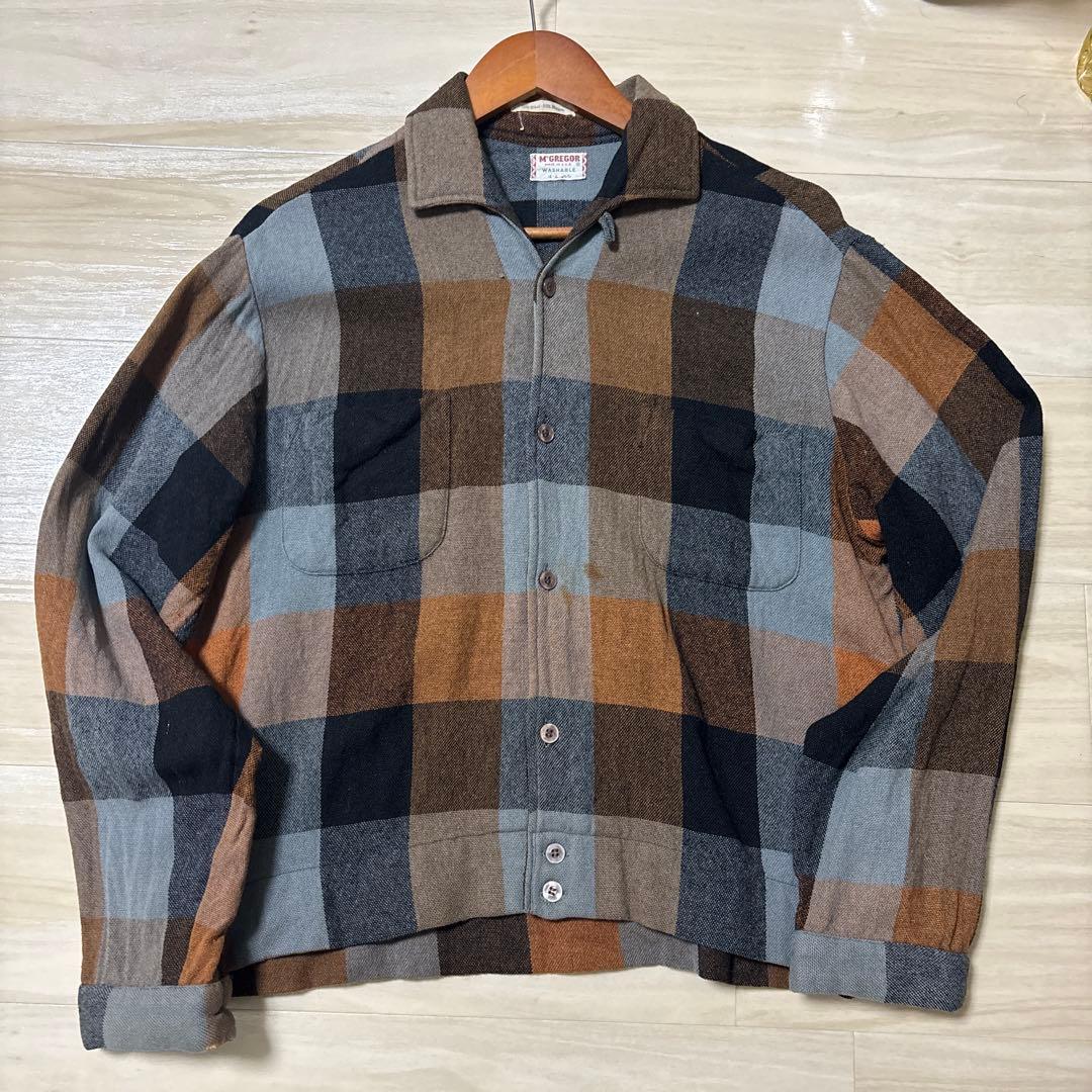 スペシャル 50s McGregor ウールレーヨンシャツ ブラウン 開襟 - メルカリ
