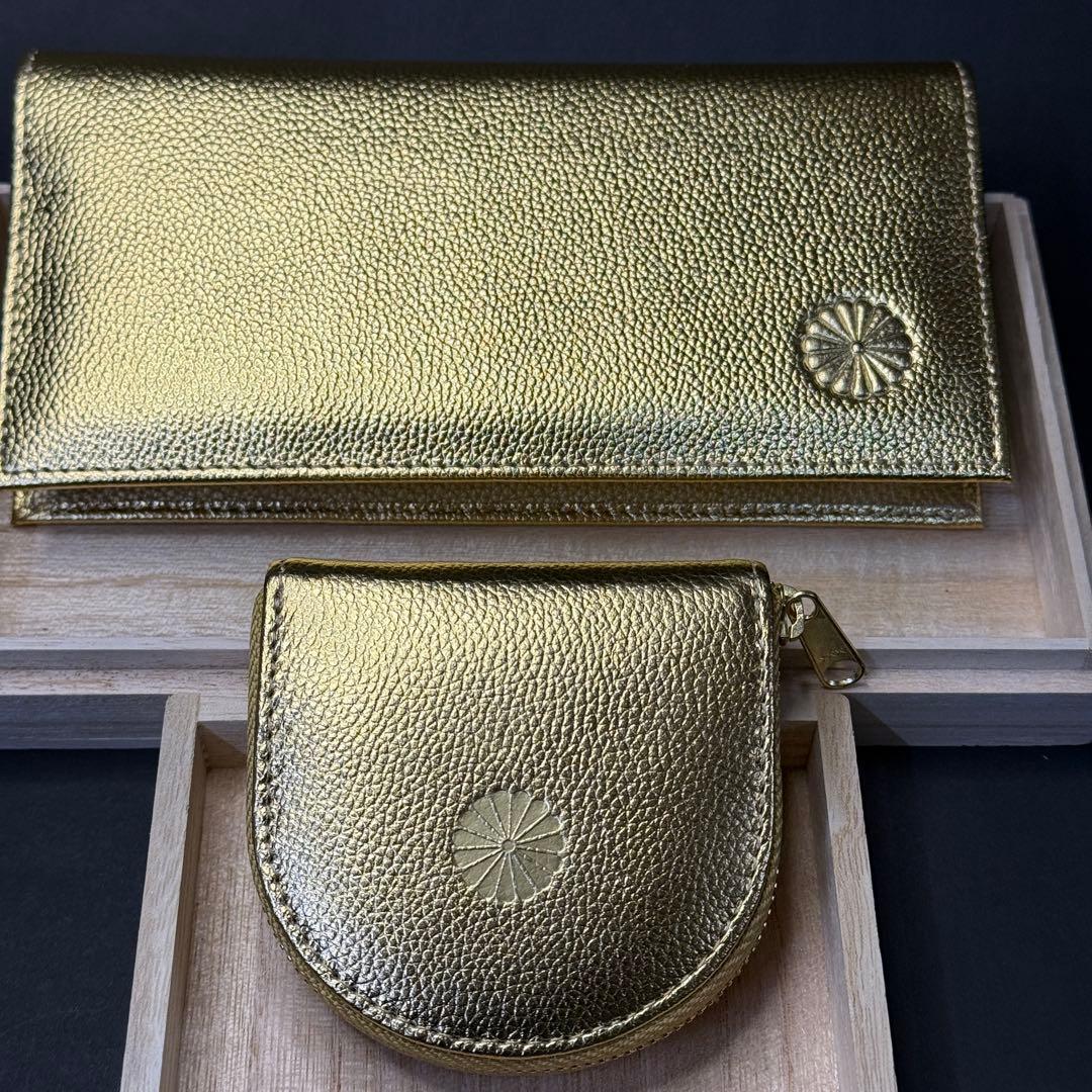 皇居 長財布 小銭入れ ケースゴールド 金色 新品未使用 プレゼント用に！