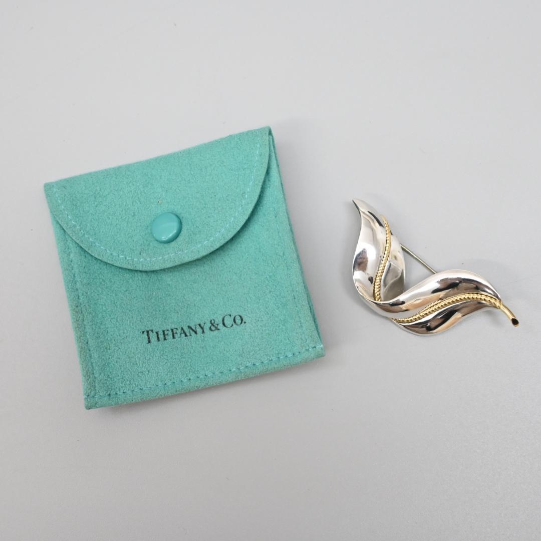 □ 45494☆年 ティファニー ブローチ K18 925 コンビリーフ - メルカリ