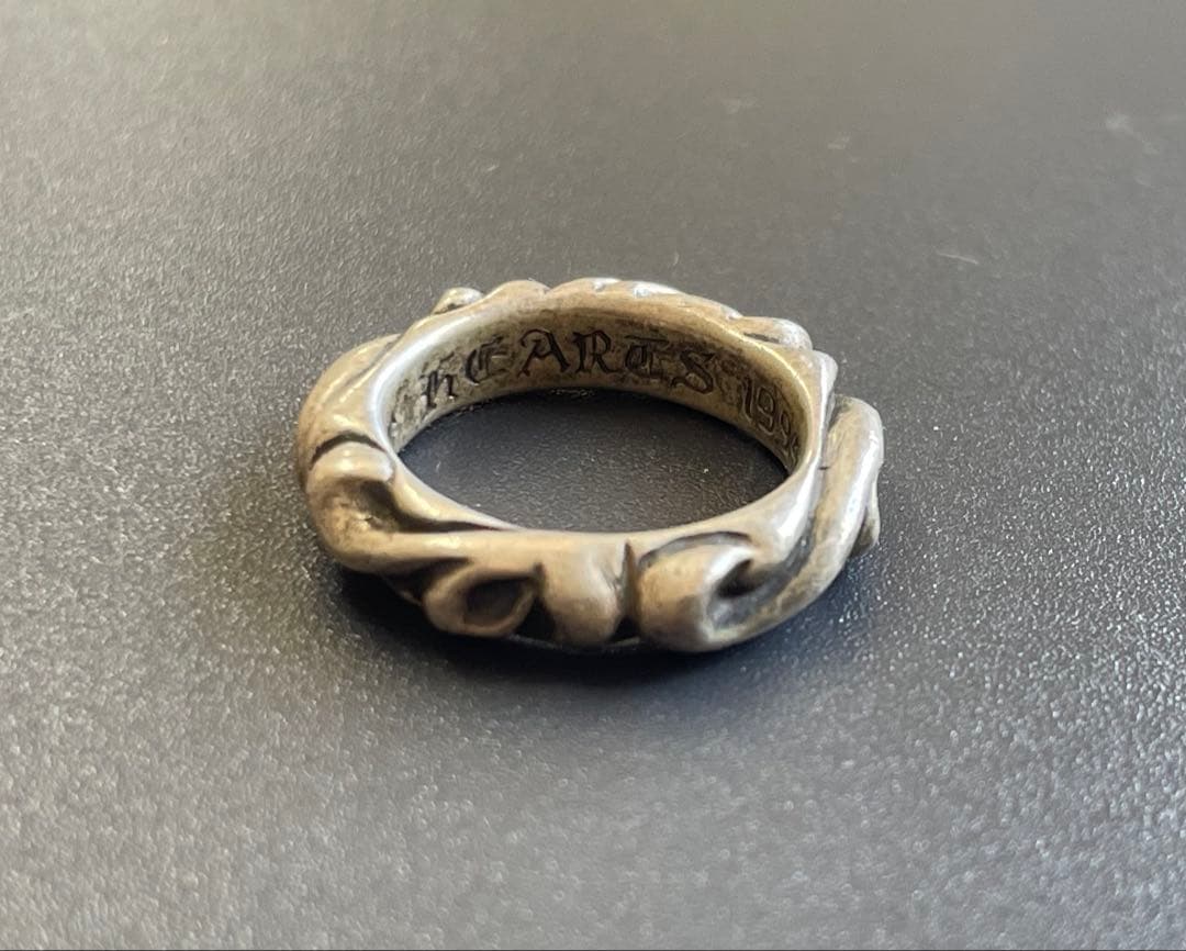 クロムハーツ スクロールバンドリング ピンキーリング 7号 シルバー 925 極美品▽CHROME HEARTS クロムハーツ スクロールバンドリング 925 指輪