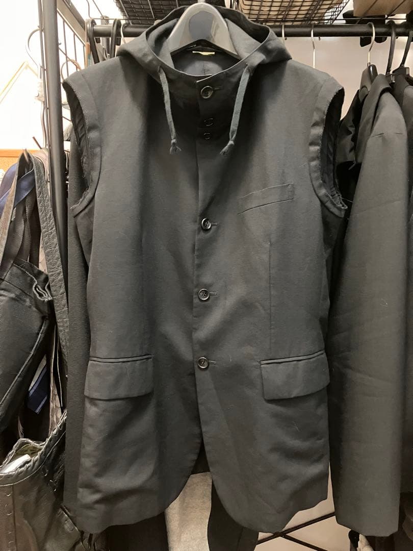 最終価格 BLACK comme des garçon ハイネックフードベスト
