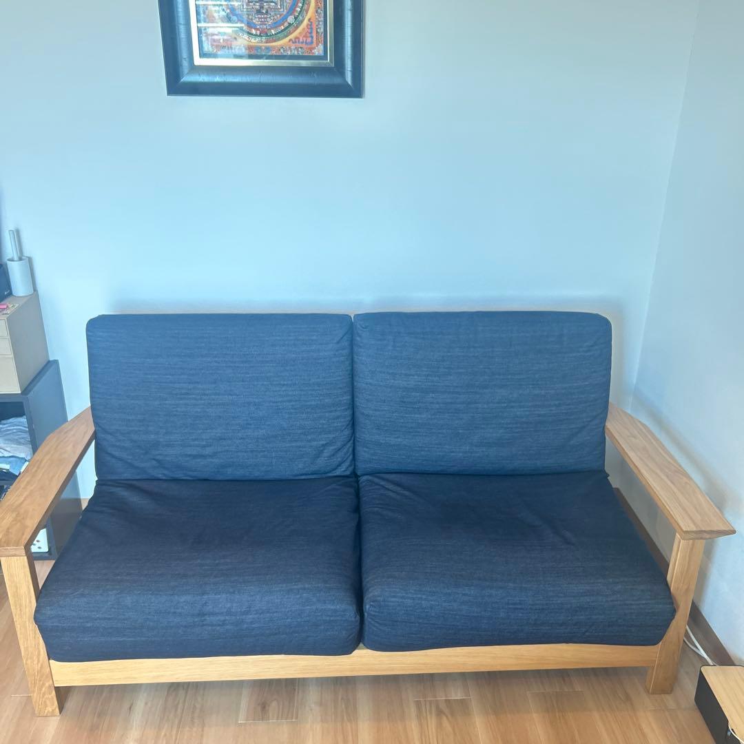 shinya　無印木製フレームソファ ウレタンポケットコイル2.5シーター 堺北花田】ソファ選びの決め手 その① ｜住みこなしのコツ Vol.3