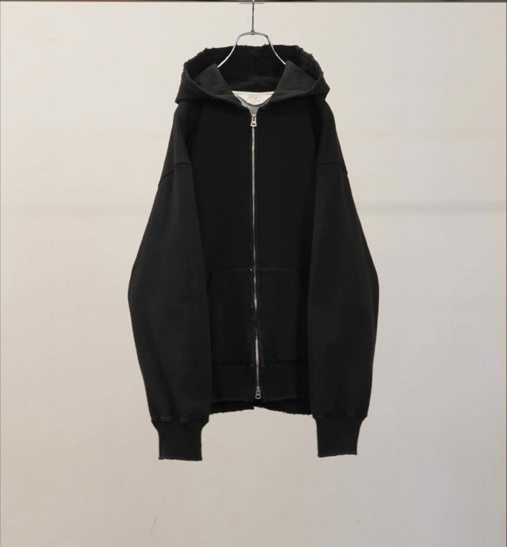 トップス ancellm zip hoodie BLACK