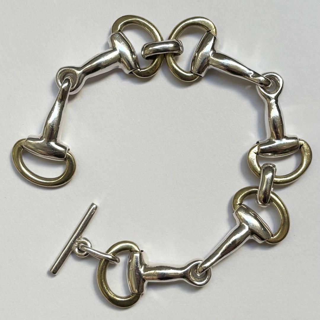 メキシコ製 VINTAGE 925＆Brass ヘビーホースビットブレスレット