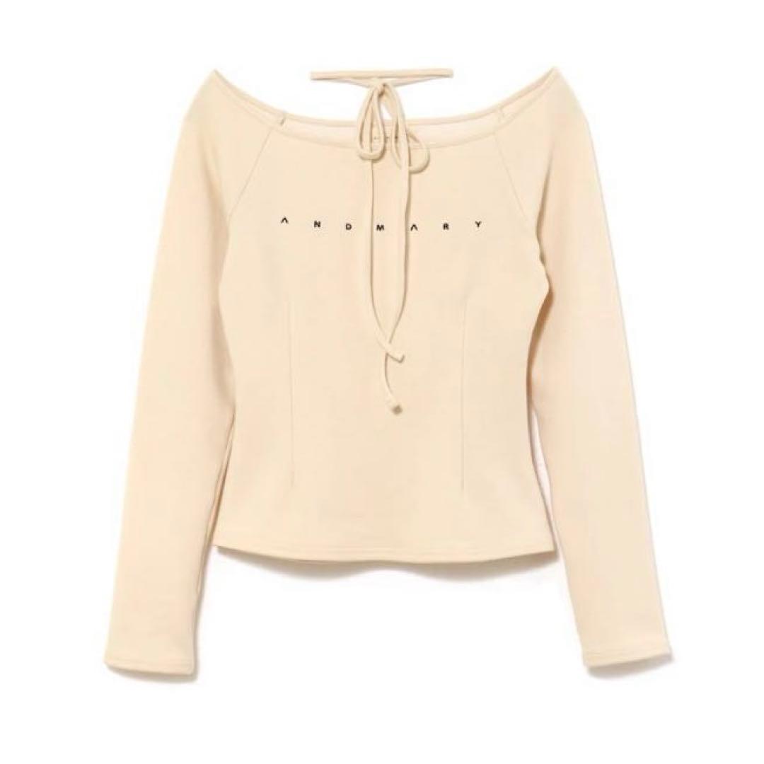 andmary Mary logo choker tops ivory