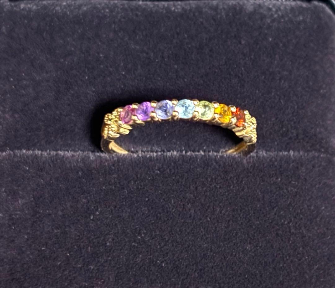 ジュエリーツツミ　K10イエローゴールドマルチストーンリング