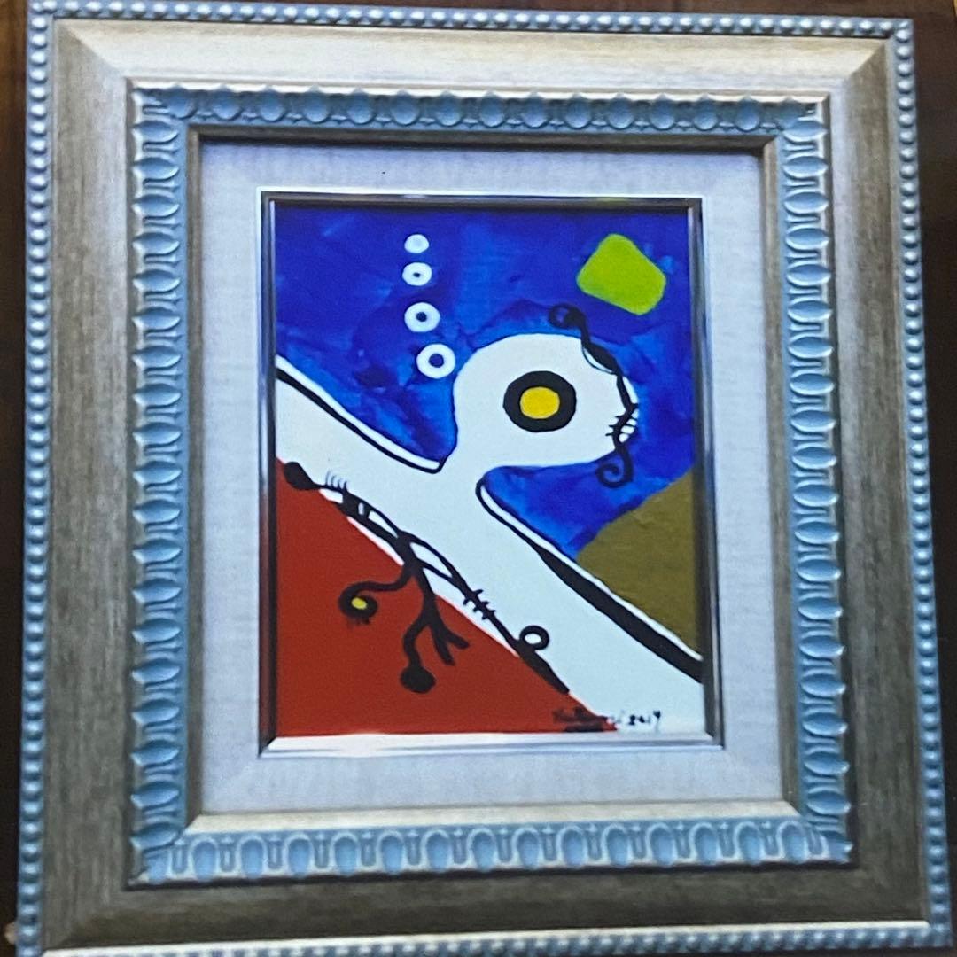 海の中を潜る人　額縁入り　絵画　by M.Onishi ラッセン ミニアート「ボヤージュ オブ ザ ホクレア」額縁 2種展開