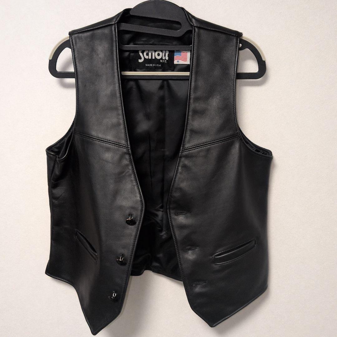 SCHOTT レザーベスト USA製 Mサイズ