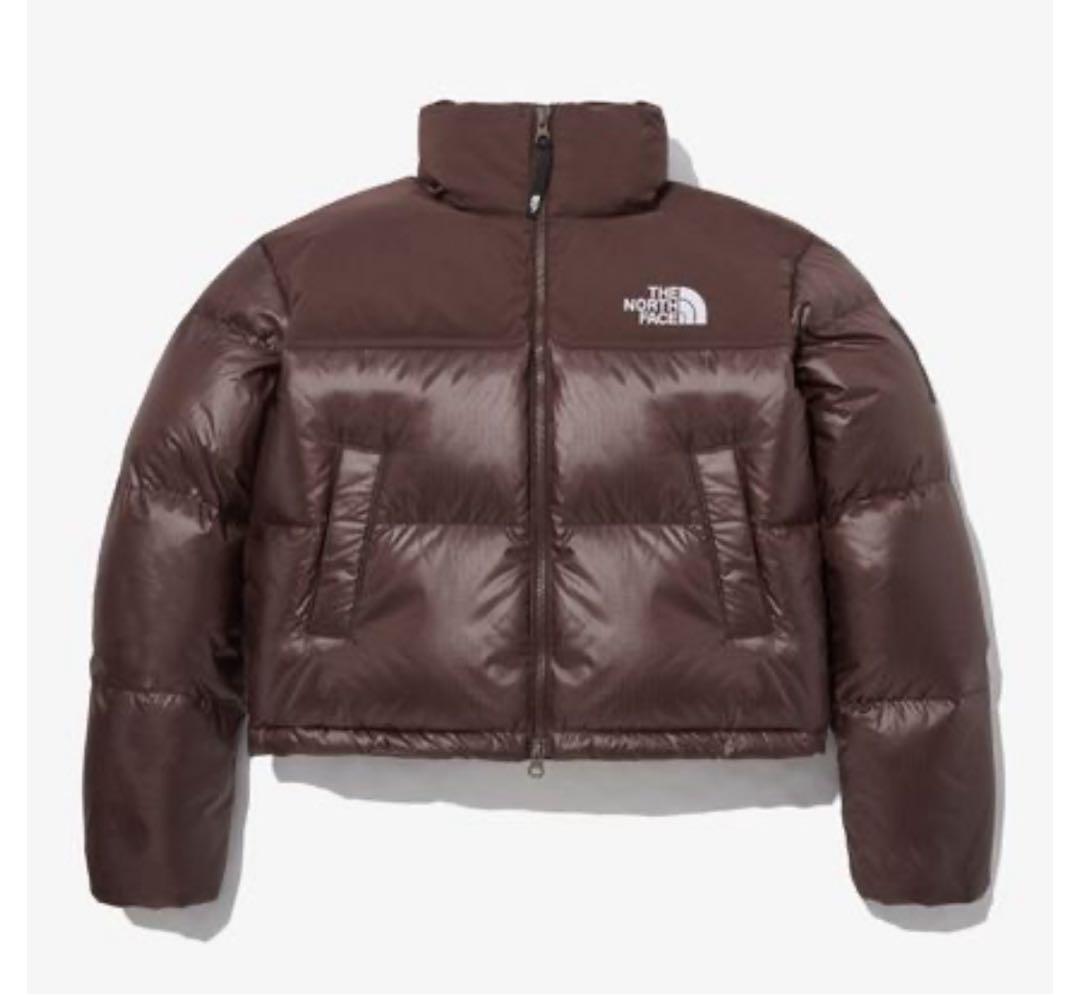 THE NORTH FACE ココアブラウン ダウンジャケットヌプシ ショート丈