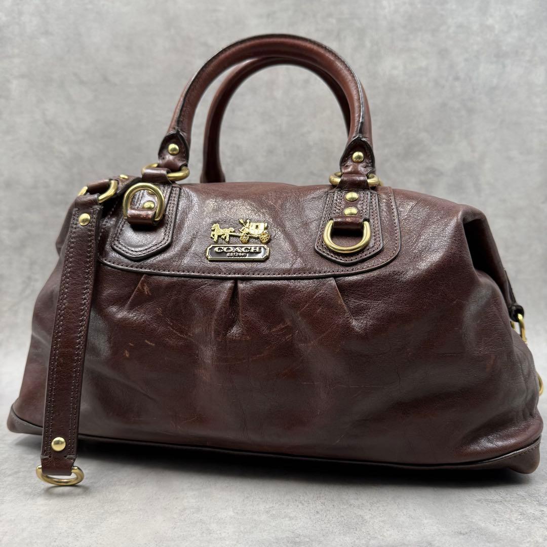 COACH マディソン サブリナ 2way ハンドバッグ ブラウン レザー - メルカリ