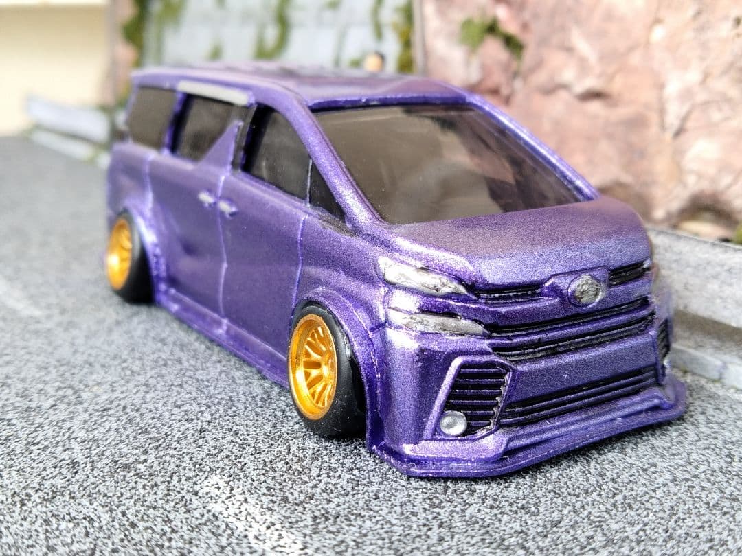 トミカ改造 ヴェルファイア フルエアロ アルミリム ☆深リム ホット