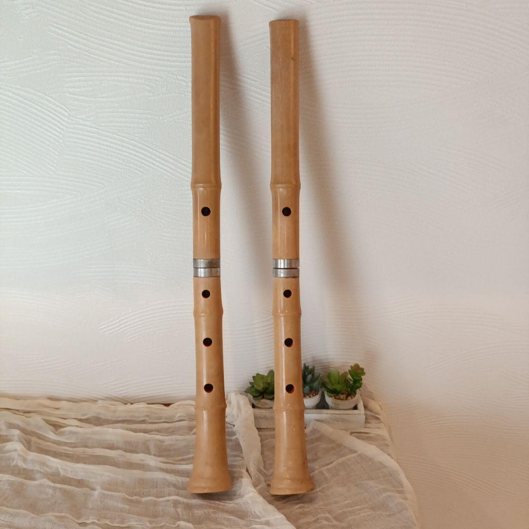 尺八本体 プラスチック製　２本セット プラスチック尺八 しゃくはち 悠 曲管 節あり 継ぎ手あり 1尺8寸管