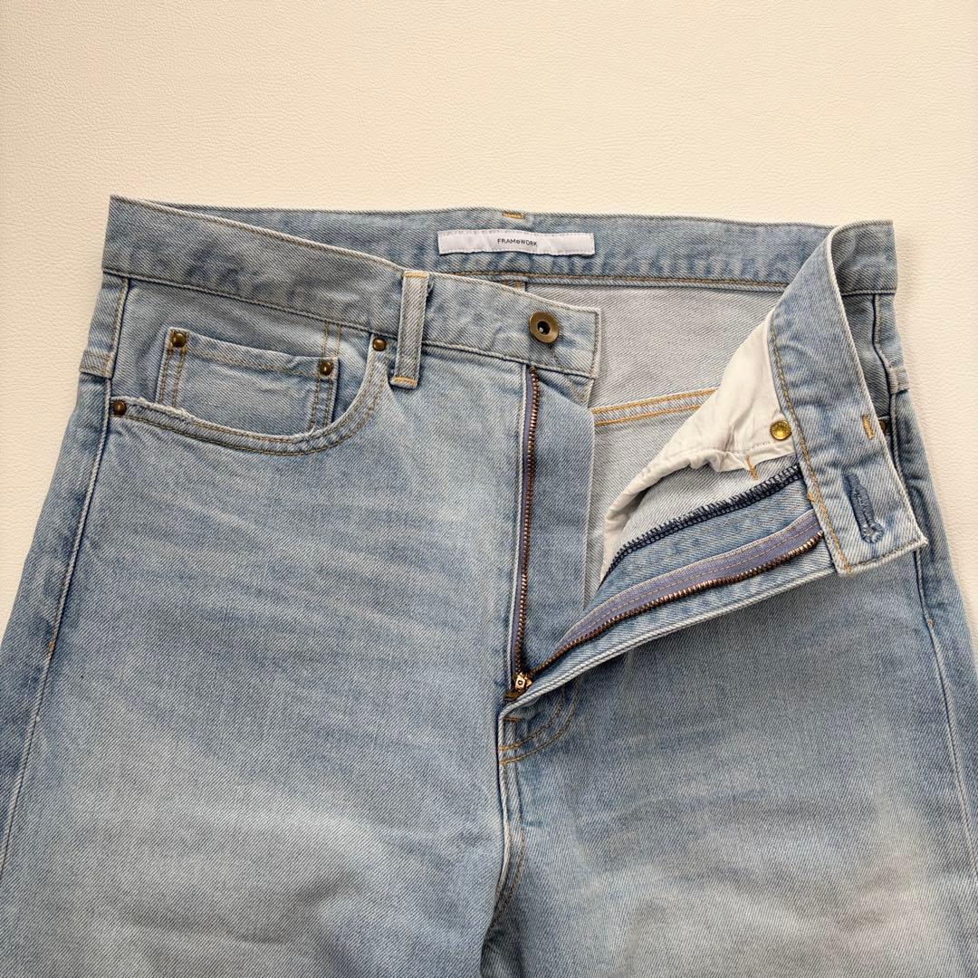 フレームワーク2024 デニムストレートパンツ36ライトブルー レディース