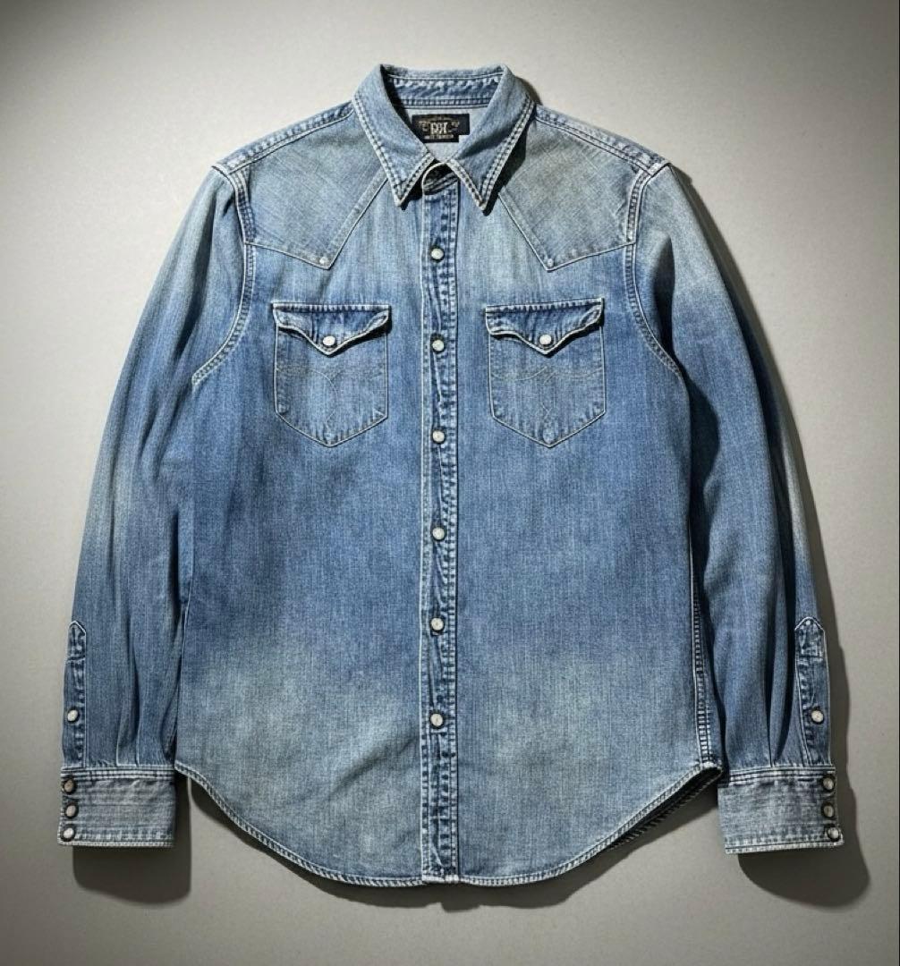 ダブルアールエル　インディゴ　ウエスタンデニムシャツ　M RRL ラルフローレン