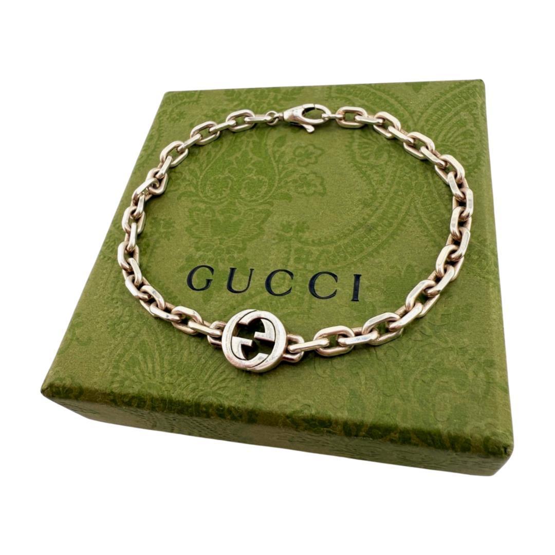 GUCCI グッチ インターロッキング ブレスレット　Ag925 13.7g