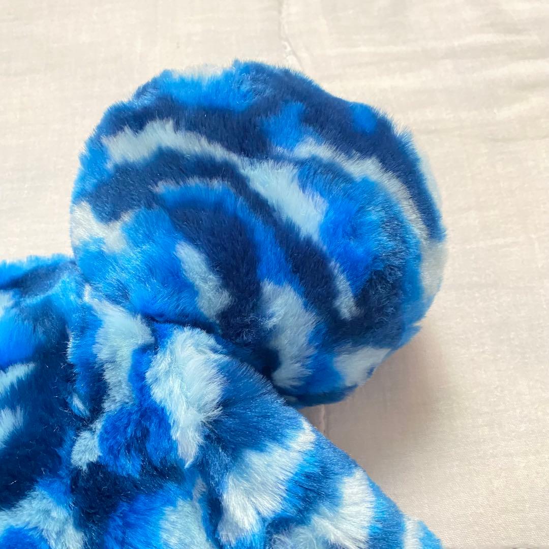 ディズニー ミッキー ファンキャップ 迷彩柄 カモフラ 青 被り物