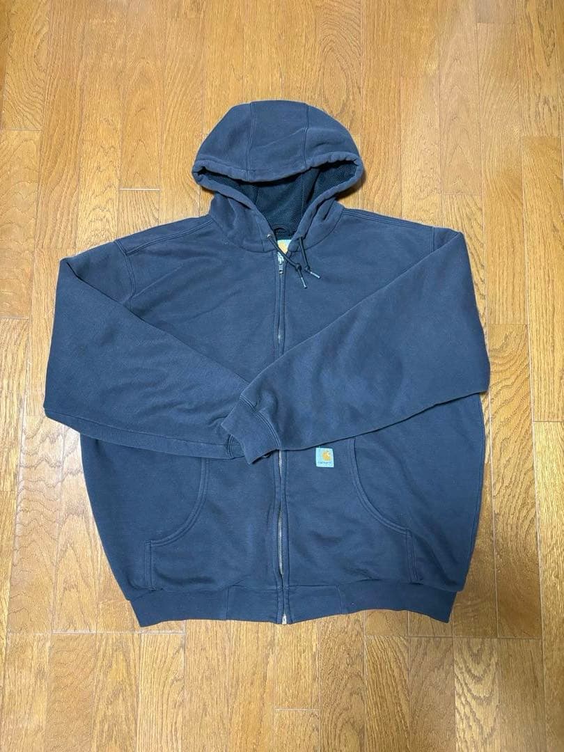 Carhartt ダークブラウン ジップパーカー XL