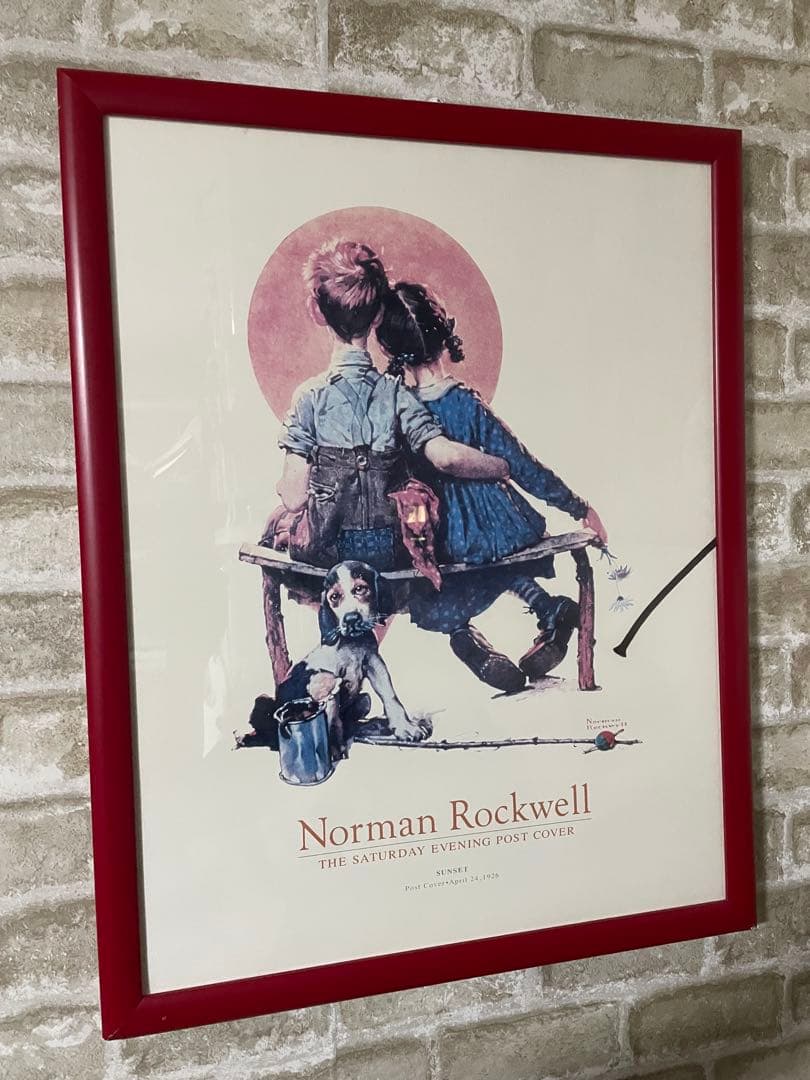 ノーマンロックウェル　サンセット　パズル　アート作品　小さな恋人たち　ポスター ノーマン・ロックウェル『小さな恋人達』 優美な額装レプリカ - メルカリ