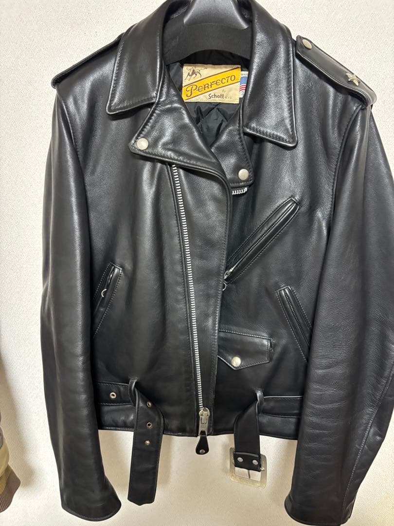 Schott ダブルライダースジャケット 80年代　牛タグ