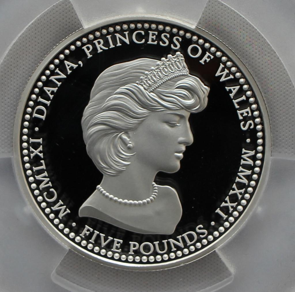 2021年アセンション島 ダイアナ妃生誕60周年2oz 銀貨 PCGS PR70