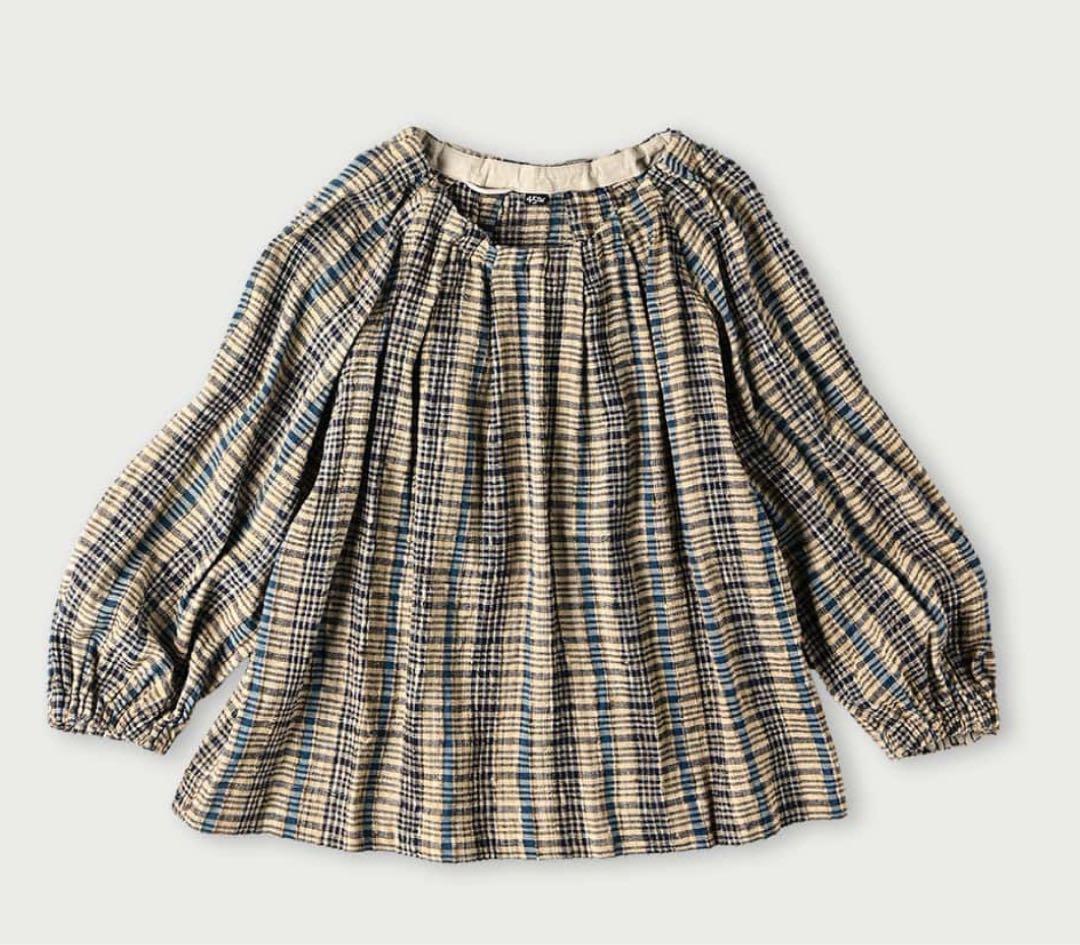 45R インドシルクのタックブラウス　45rpm