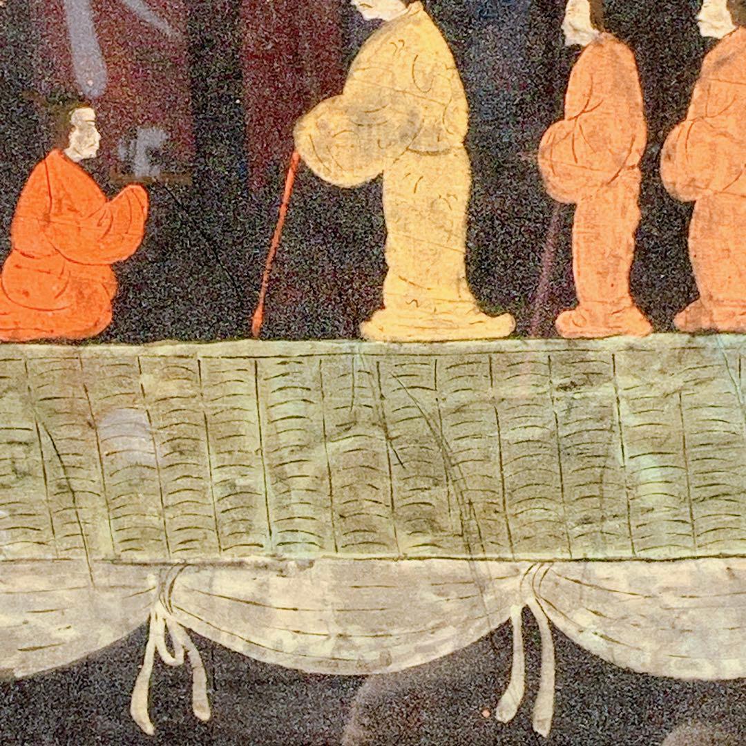 楚国 漢代 帛画 中国 シルク 絹 絵画 額縁 骨董品 馬 王 鳳凰 人