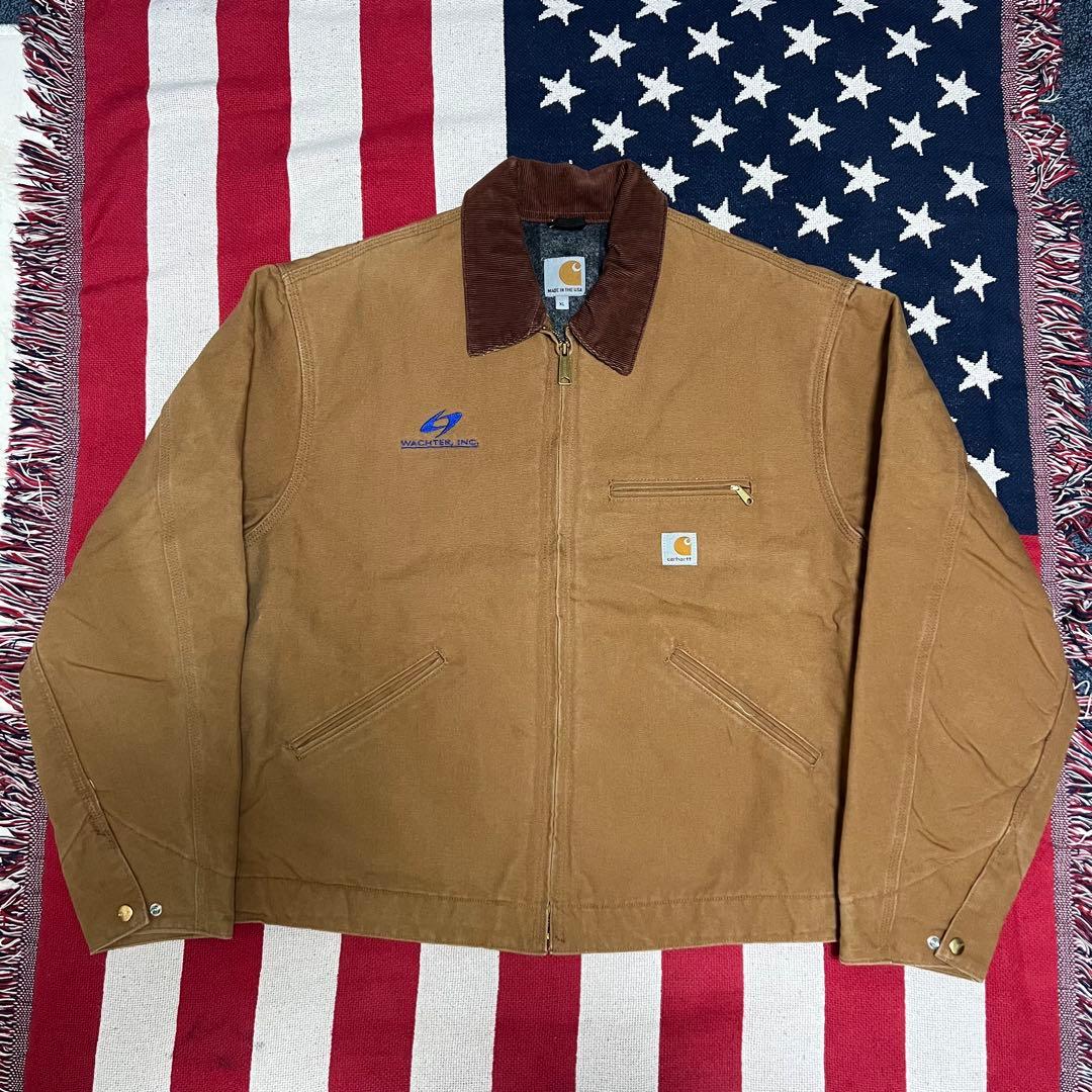 USA製 carhartt カーハート ダックデトロイトジャケット 企業系刺繍