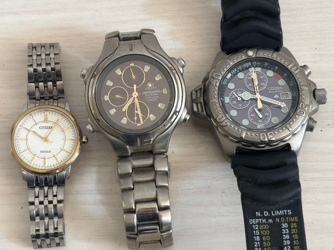 citizen3点まとめ売り腕時計 NEW✓TACHYMETER✓ Citizen Eco-Drive Chrono Date Dial Black Men's