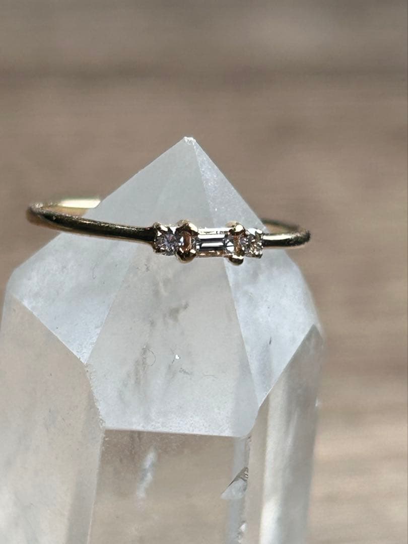 K18YG ダイヤリング　　0.08ct 9号