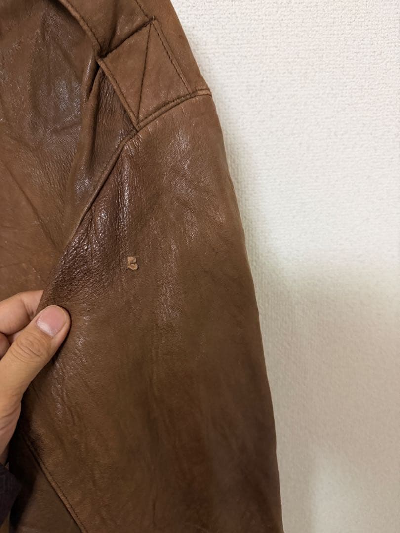 80s エディーバウアー レザージャケット 古着 A-2 ブルゾン ブラウン 茶