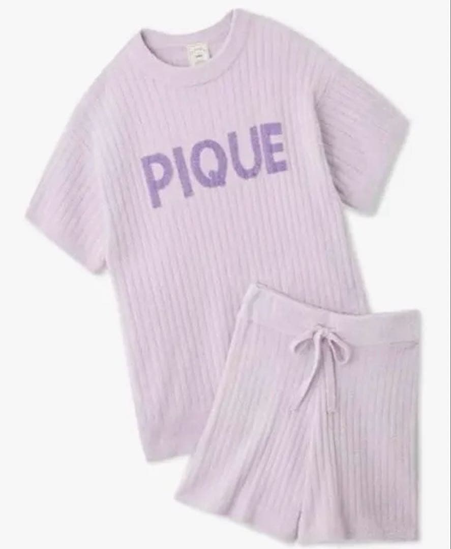ジェラートピケ ラベンダー リブロゴJQDプルオーバー＆ショートパンツSET