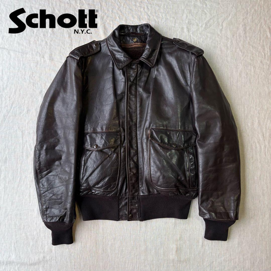 Schott ショット 184sm 42 シングルライダースジャケット A-2 Schott N.Y.C（ショット） SCHOTT 184SM A-2 レザーフライトジャケット
