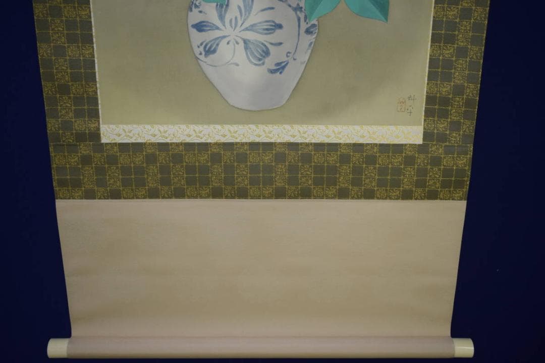 真作/山口華坪/薔薇花瓶図/バラ/布袋屋掛軸HH-884 - メルカリ