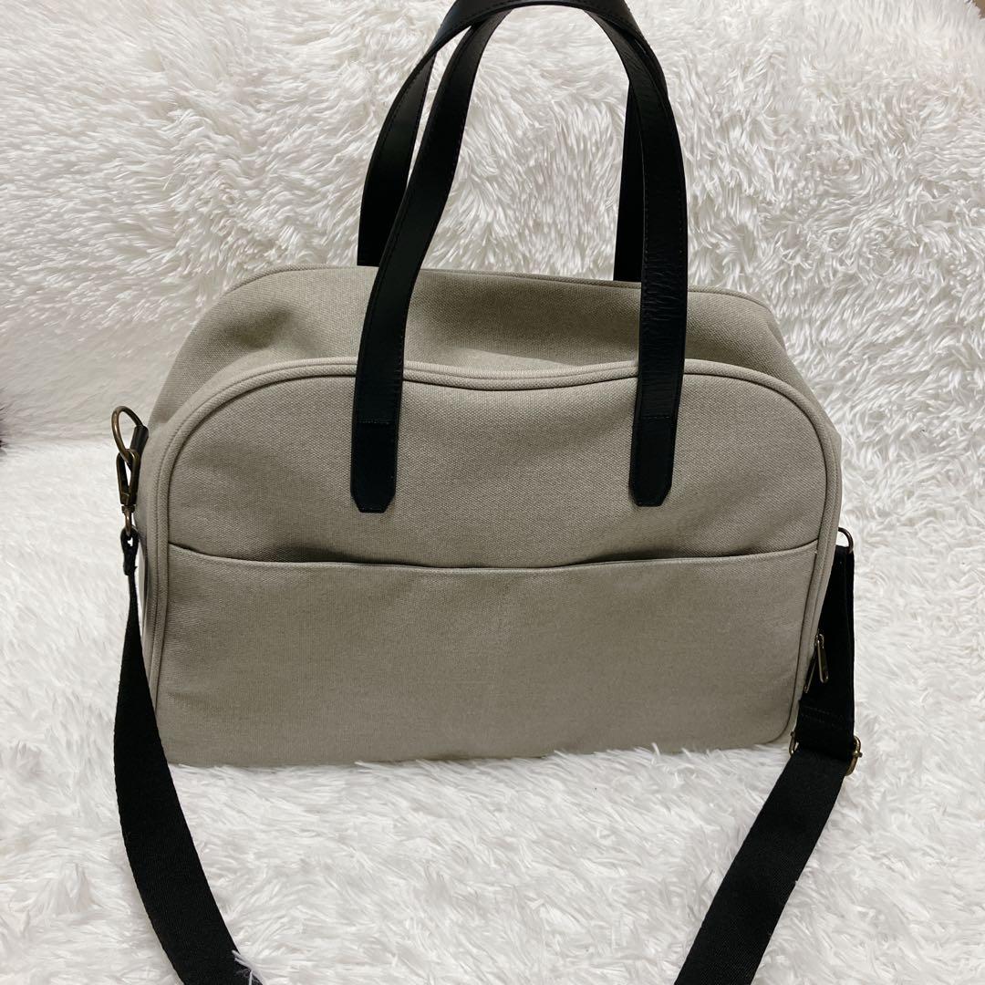 美品 スーツケースみたいに使えるボストンバッグ グレージュ 北欧