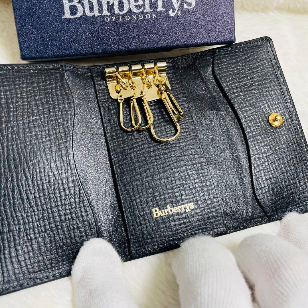 新品未使用品 正規品 箱付き BURBERRY 4連キーケース ブラック - メルカリ