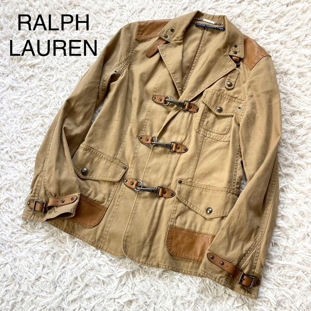 ラルフローレン コットン レザー切替 ジャケット サファリジャケット サイズ6