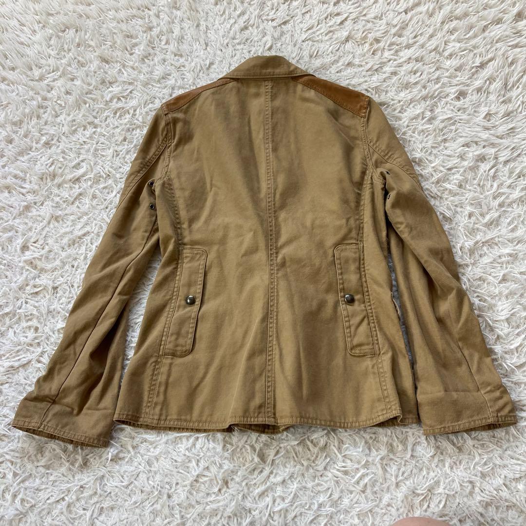 ラルフローレン コットン レザー切替 ジャケット サファリジャケット