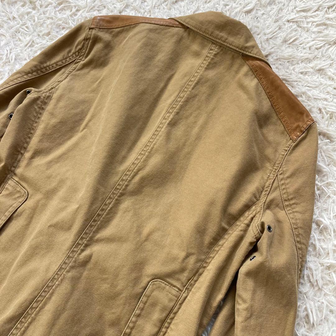 ラルフローレン コットン レザー切替 ジャケット サファリジャケット