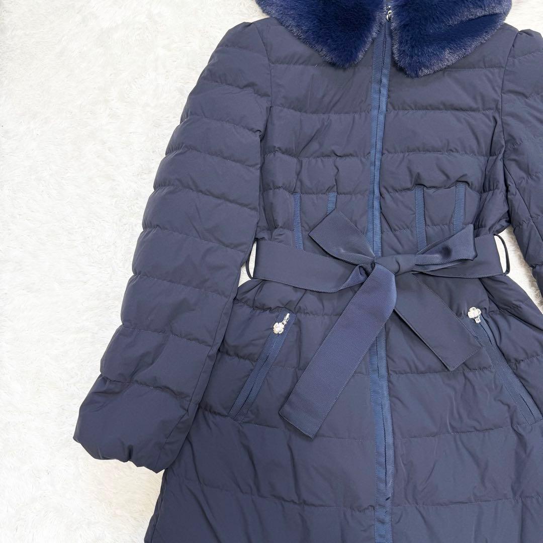 美品✨】エムズグレイシー フェイクファー付きロングダウンコート 38