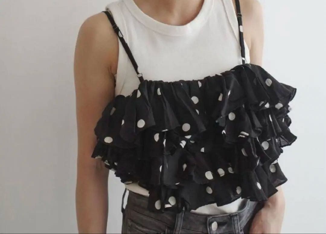 最終値下げcrinkle crinkle crinkleフリルドットキャミソール crinkle crinkle crinkle（クリンクル クリンクル クリンクル