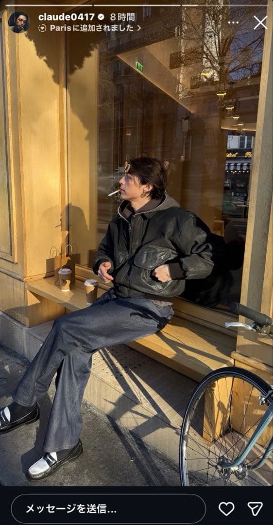 【OURsモーガン蔵人着用】　MIRAGE A-2 レザージャケット　M 短丈