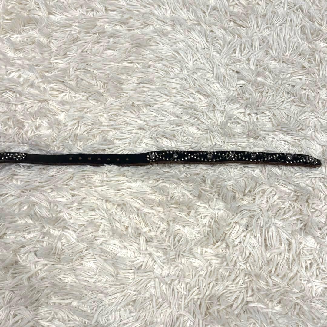 極美品 定価約7万 タグ付 HTC ナロー スタッズ ベルト ブラック 34