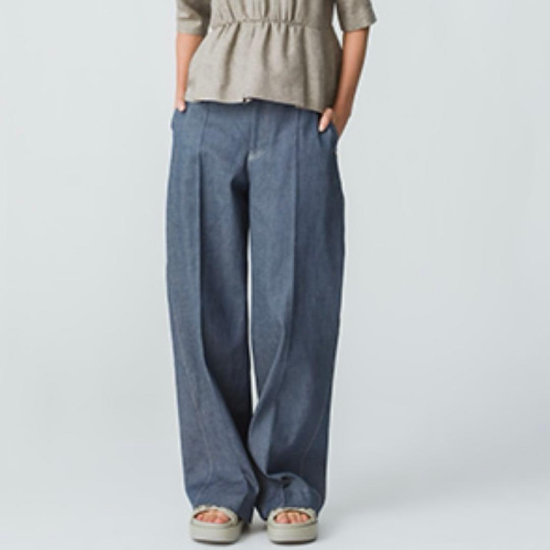 エブール☆リアクティブデニム ワイドストレートパンツ 40サイズ