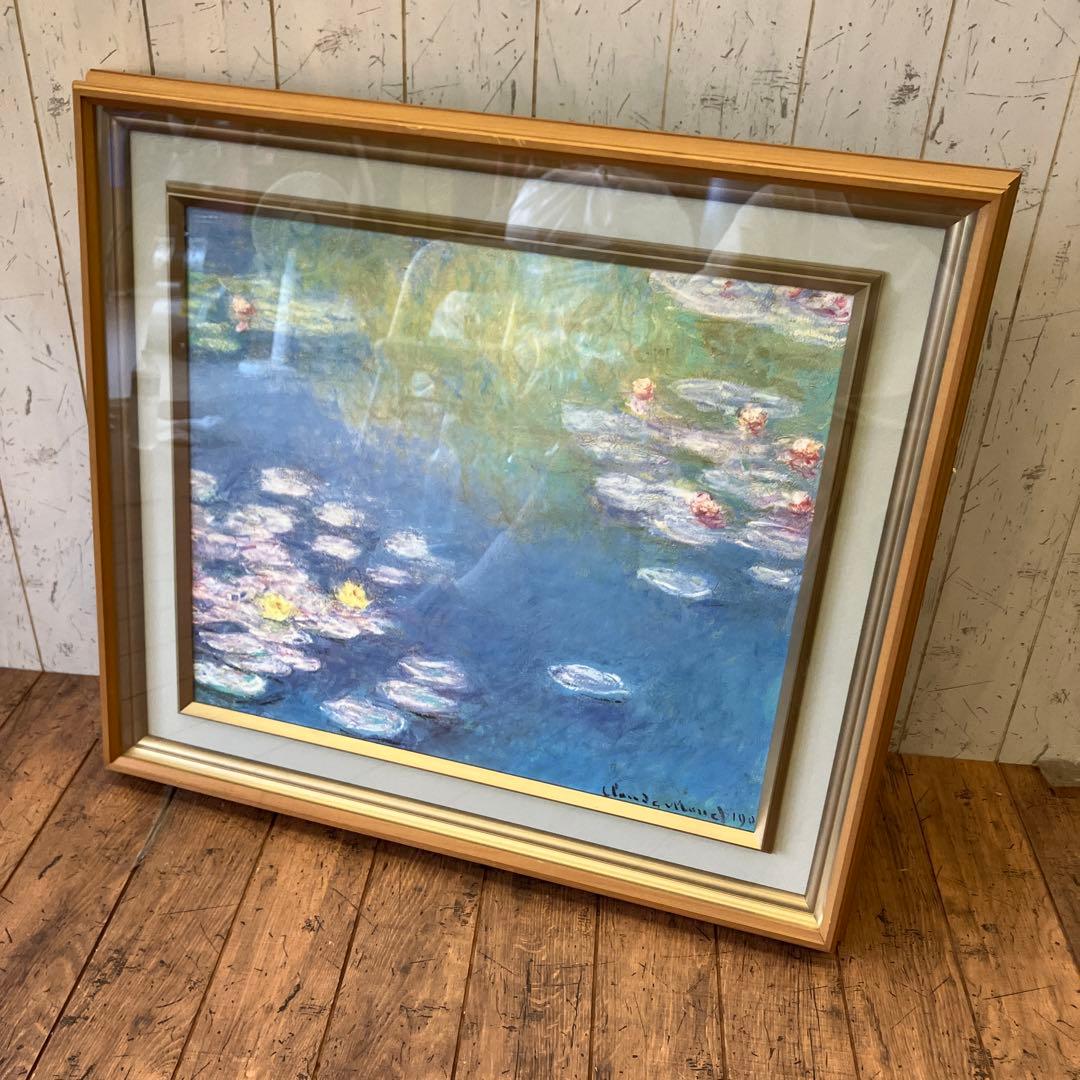アンティーク モネ 睡蓮 複製画 ポスター柄 絵画 油絵 油彩画 アート