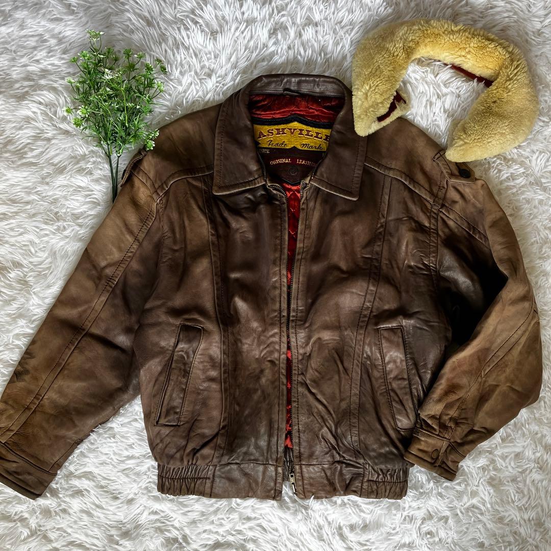 G1 G-1 A2 A-2 フライトジャケット 襟 ボア レザー ヴィンテージ