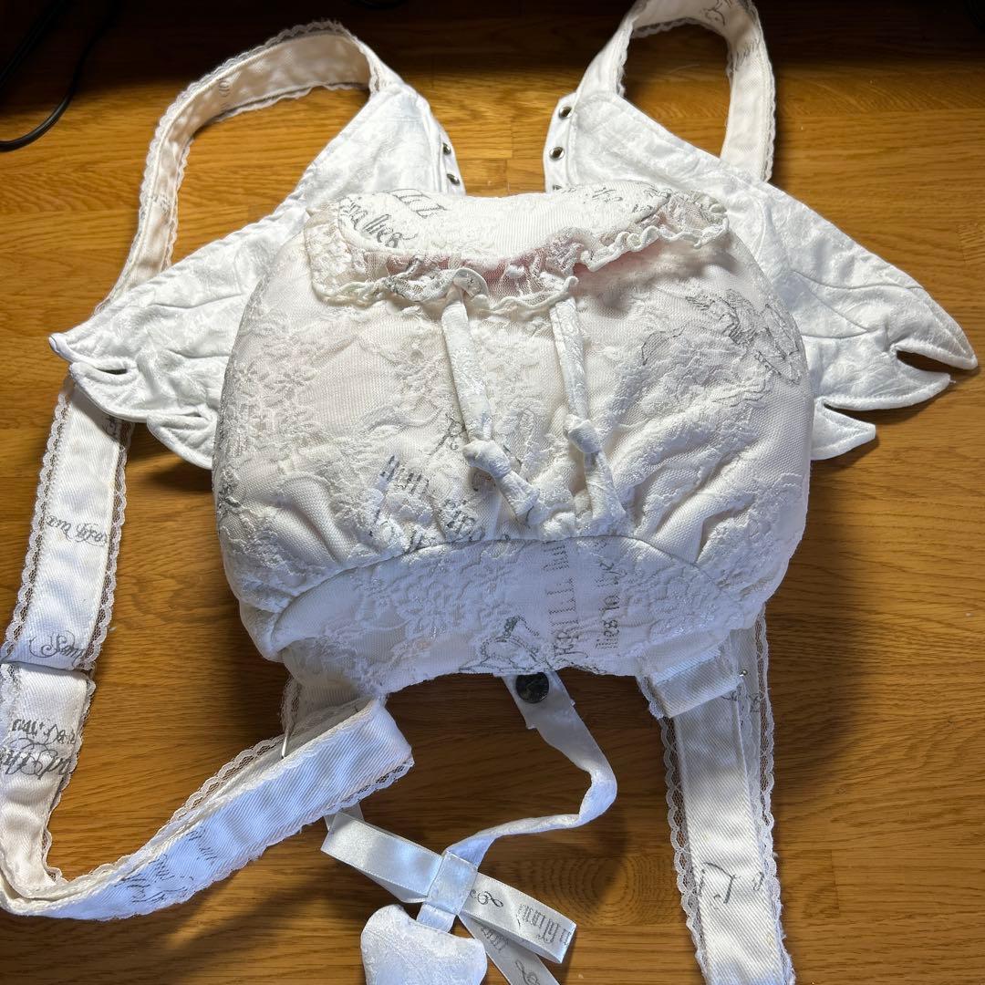 h.naoto frill 天使　リュック　りぼん 白ロリィタ 原宿 ゴスロリ h.naoto frill うさぎバッグ りぼん 白ロリィタ 原宿 ゴスロリ - メルカリ